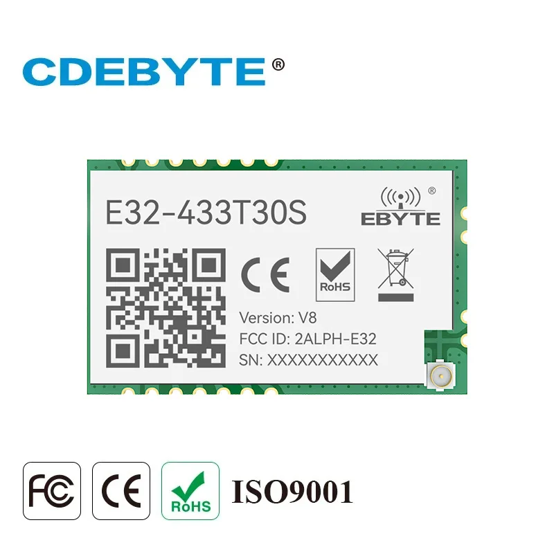 

Модуль LoRa 433 МГц беспроводной трансивер SMD CDEBYTE E32-433T30S-V8.0 IPEX интерфейс 30 дБм 1 Вт передатчик радиоприемника IoT