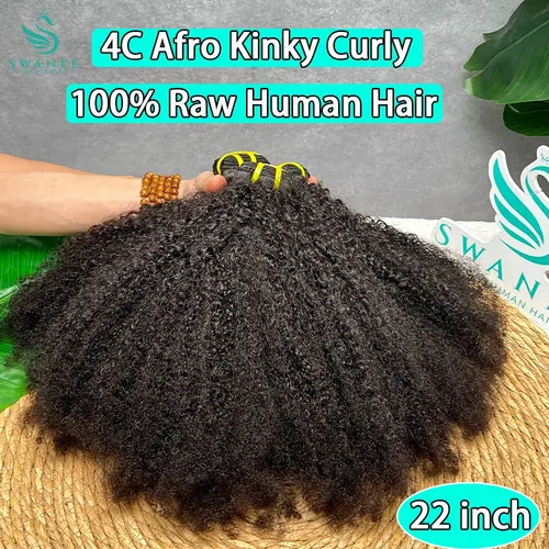 Extensiones de cabello humano rizado Afro crudo 4C, rizado virgen negro Natural, 100% suave, paquete de tejido de cabello humano, trama de extensión de cabello