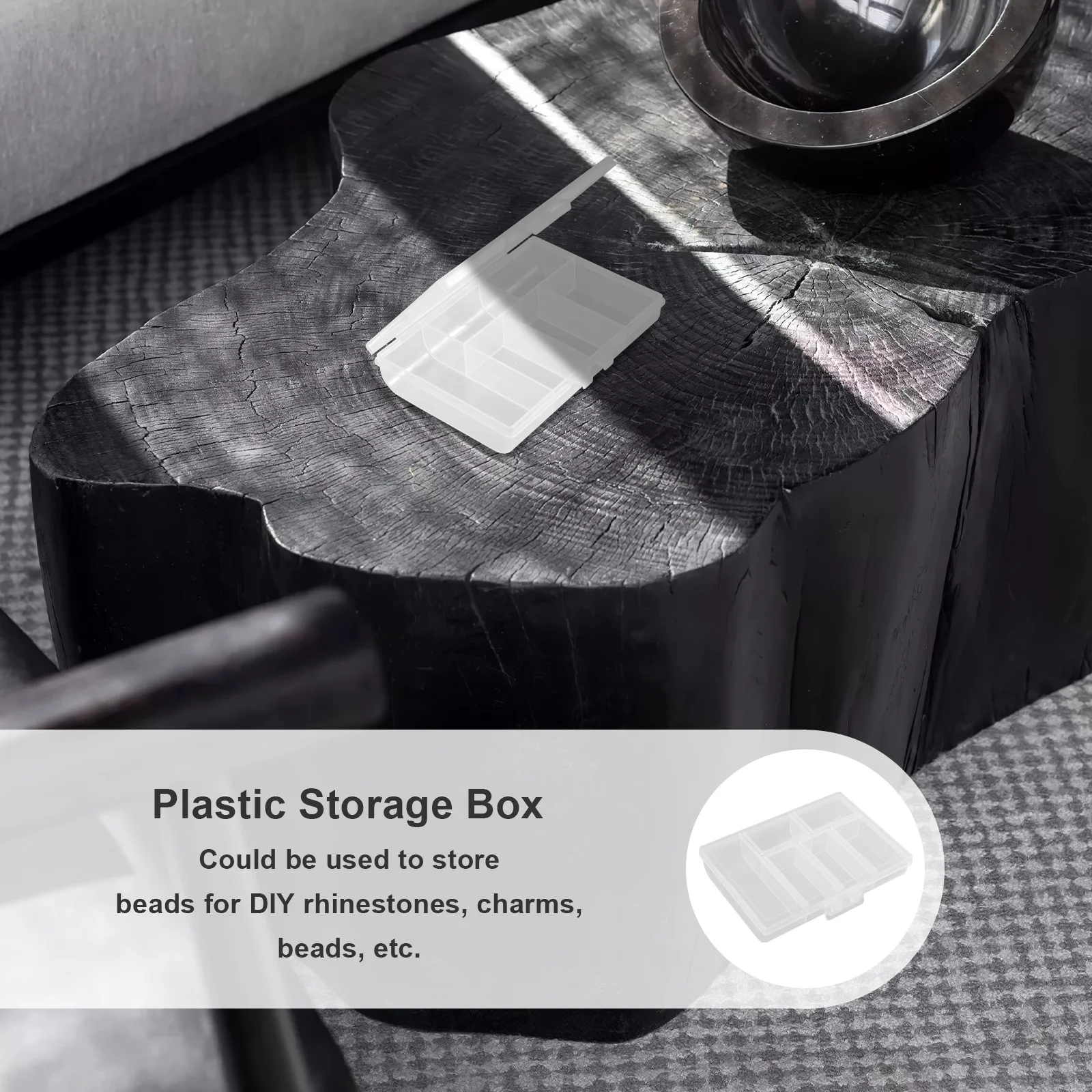 

Nail Charm Organizer Transparent Plastic Beads Storage Box Multi-Grids Lid Portable Jewelry Holder Bead Organizer