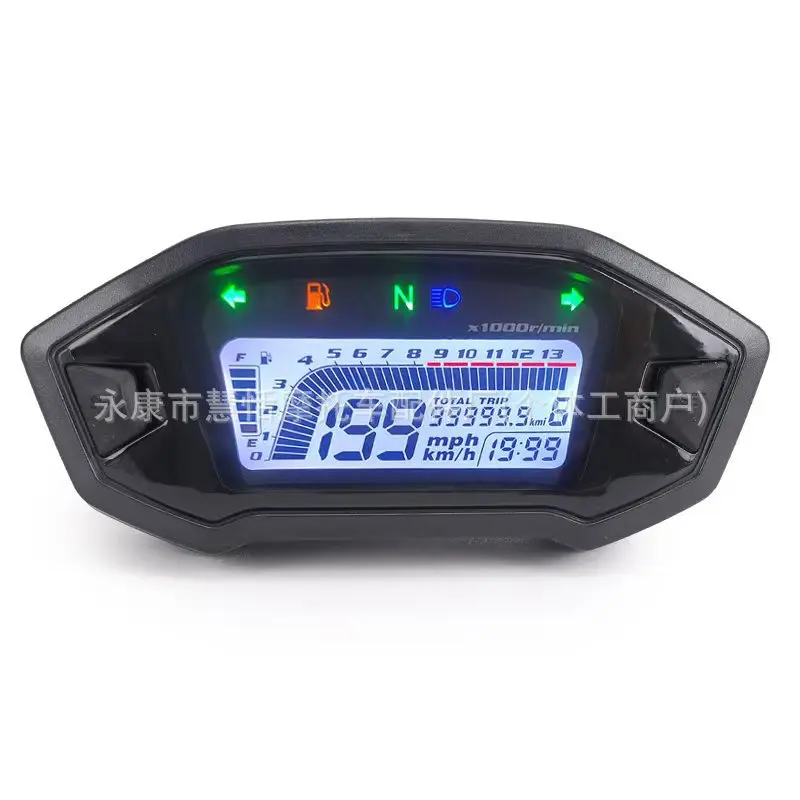 7-Color Adjustable Universal Motorcycle LCD Digital 1000rpm Speedometer Backlight 2-4 Cylinder Odometer