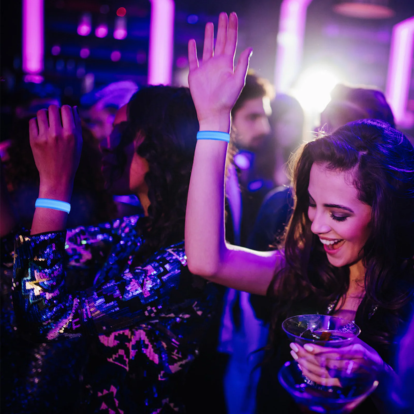 

Alasum LED Glow Bracelet for Parties Charging Wristband Flashing Light Arm Accessory for Night Events