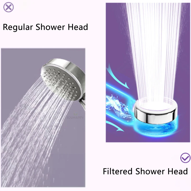 High Pressure Shower Head with Filter Large Water Flow Mini Shower Head Water Saving Spray for Hotel Bathroom Accessories