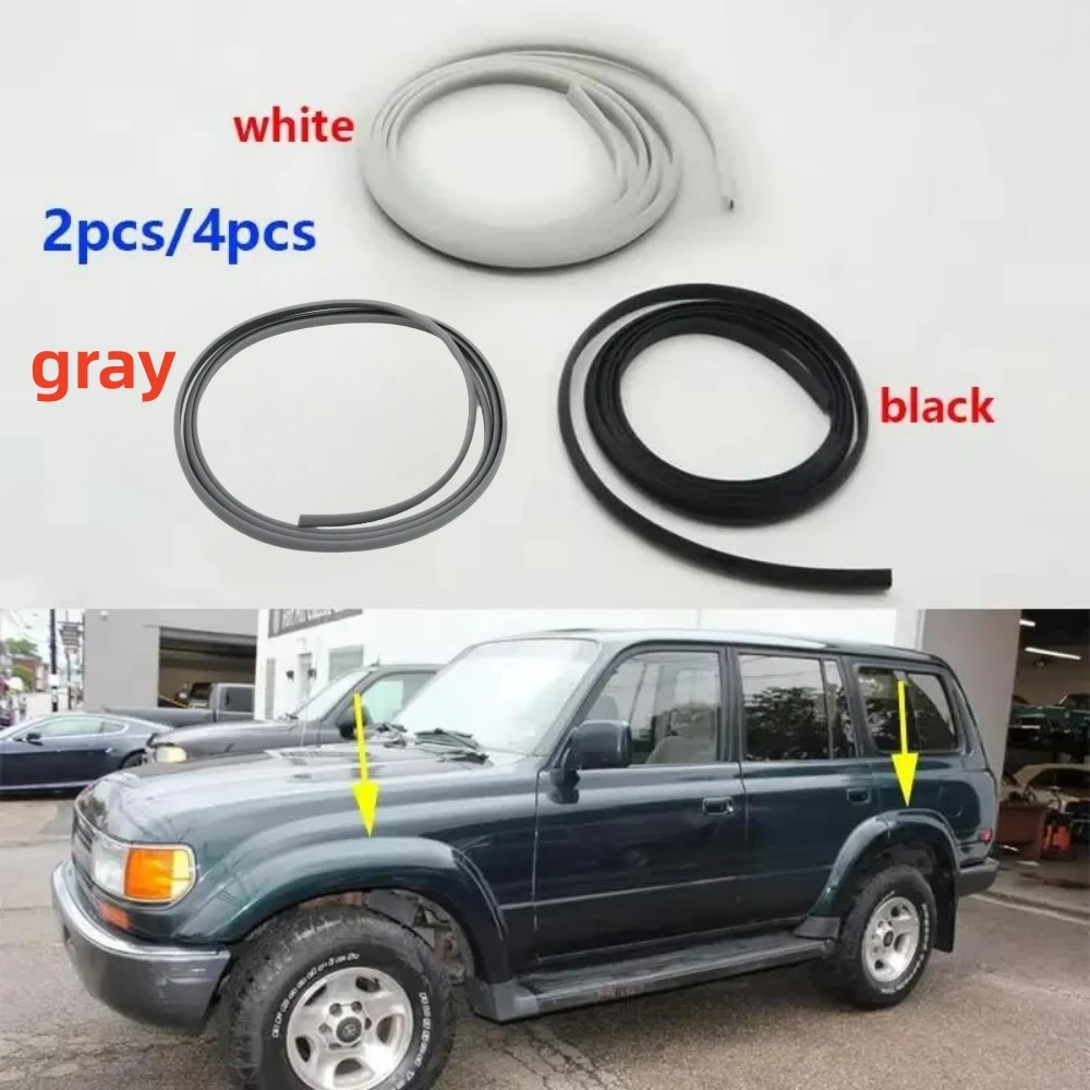 1.5M Side Fender Flares Wheel Arches Rubber Sealing Strip Sticker For Toyota Land Cruiser LC80 4500 1991-1997 / Prado LC95 3400