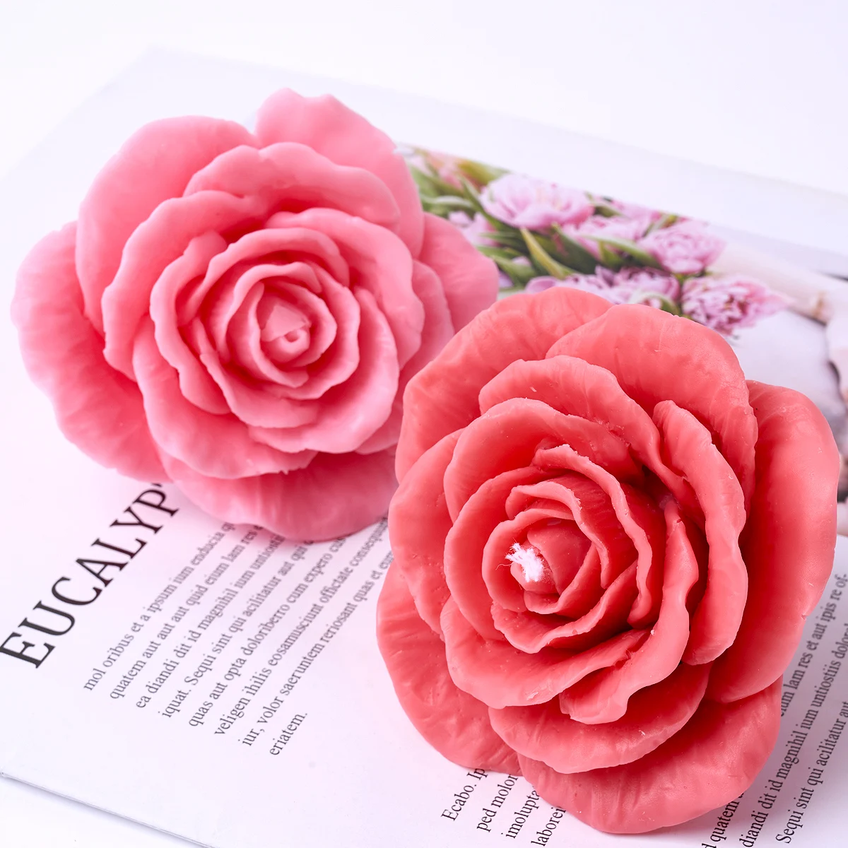 3D Flower Silicone Candle Mold DIY Handmade Rose Making Soap Plaster Resin Chocolate Baking Molds Valentine\'s Day  Craft Gift