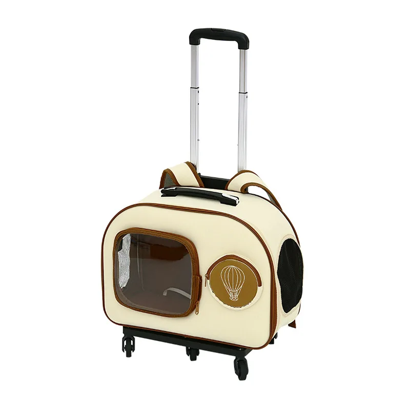 

Rolling Pet Carrier Backpack Portable Travel Trolley Luggage for Cats Space Capsule Cat Bag Pet Stroller for Outdoor Use