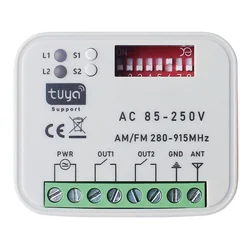 Universal WIFI TUYA APP 300-868 MHz Frequency Receiver Switch AC/DC 9-30V for Garage Door Gate Control Transmitter