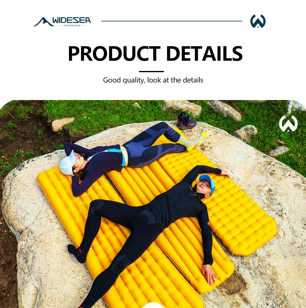 Widesea Ultraleichte Aufblasbare Isomatte Hoher R-Wert 20D Nylon TPU 3-Schicht Reflektierende Tragbare Luftmatratze für Camping und Backpacking – Detail 7