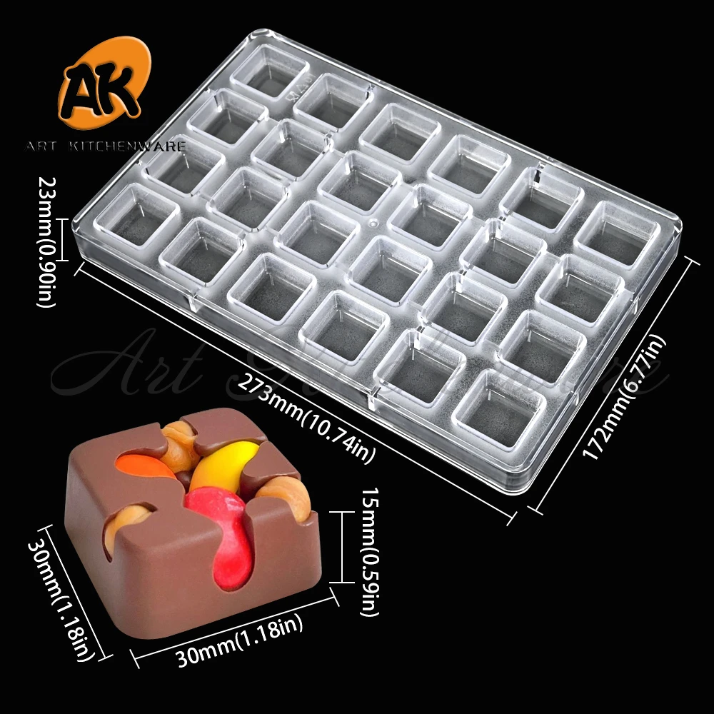 24 Cells Square PC Chocolate Mold Ice Cube Tray Food Safe Popsicle Maker DIY Homemade Freezer Ice Lolly Mould