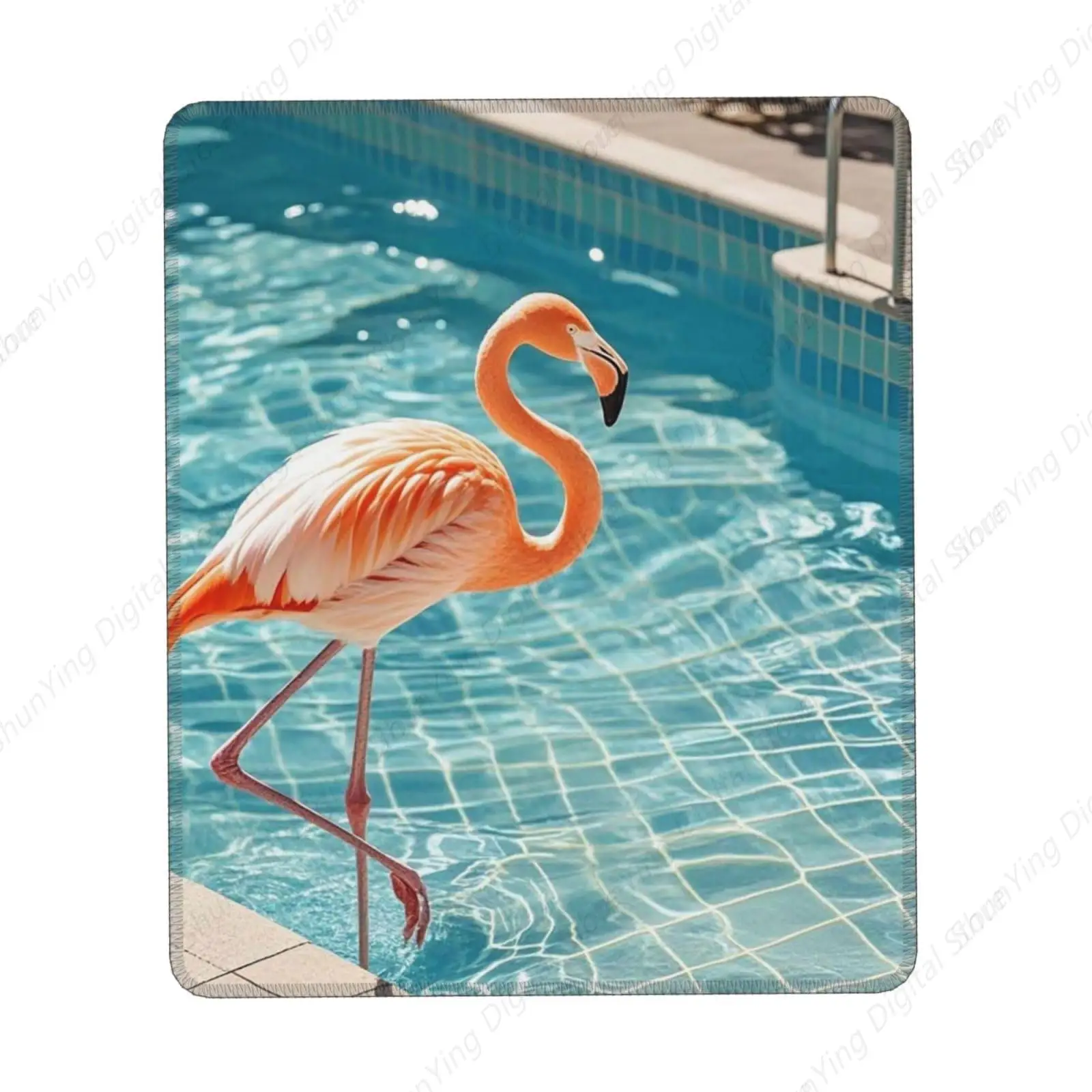 

Anti Slip Mouse Pad With Rubber Base Game Table Pad Flamingo And Swimming Pool Mouse Pad Office Decoration 25*30cm