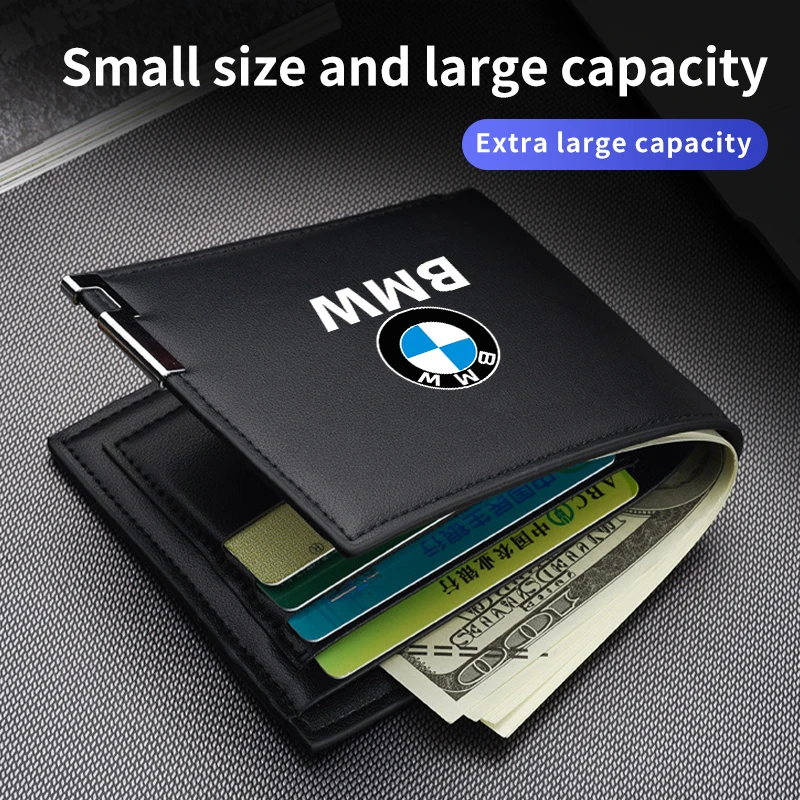 Men Wallet Leather Business Bank Card Coin Purse Card Holder Long Pocket For BMW E90 E60 E46 E39 F30 E87 X3 X4 X1 G30 G20 M3 M5