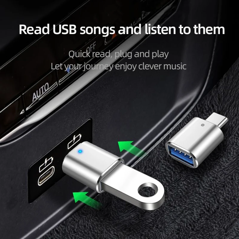 LED USB 3.0 To Type C Adapter USB3.0 OTG Converter 5Gbps Data Transfer for Macbook Samsung Xiaomi Huawei LED USBC OTG connector