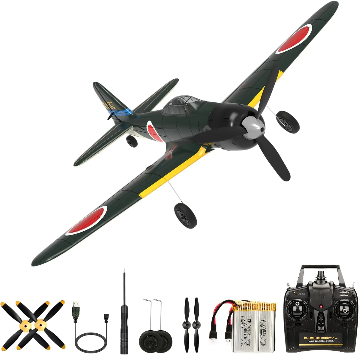 Zero RC Fighter 2,4GHz 4CH 6-Achsen RC-Flugzeug mit Xpilot Selbstaufrichtung Ein-Tasten-Kunstflug RC-Flugzeug Outdoor RTF RC-Flugzeugspielzeug