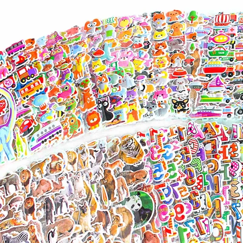 Stickers for Kids Girls Boys Different Bulk Stickers 3D Puffy Assorted Scrapbook 20 Stickers Cartoon Princess DIY Toys