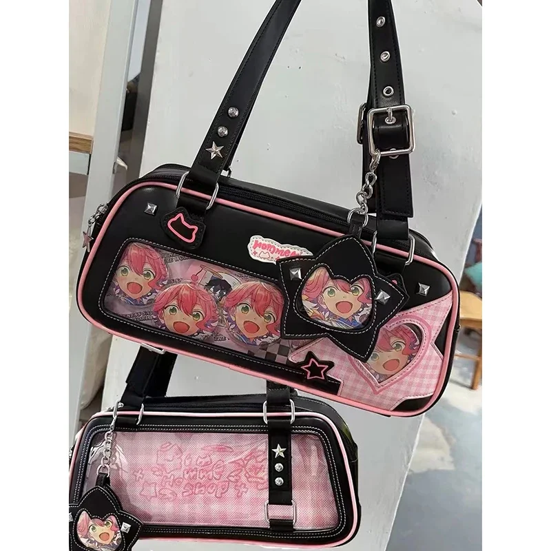 HAEX Y2K Harajuku Women Ita Bags Fashion 2024 Lolita JK Uniform Crossbody Shoulder Bags Subculture Individuality DIY Bolso Mujer