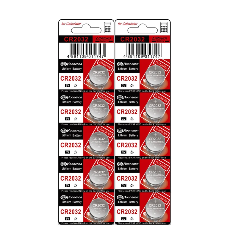 Original CR2032  DL2032 ECR2032 BR2032 2032 CR 2032 3V 100PCS Lithium Button cell Coin Battery Long Lasting for Watches