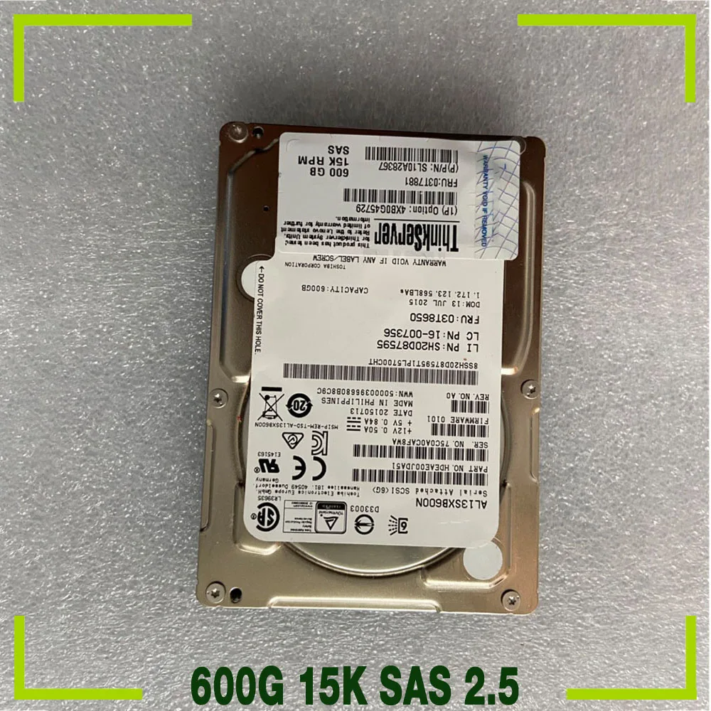 

600GB For Lenovo 03T7881 03T8650 AL13SXB600N Server Hard Disk 600G 15K SAS 2.5