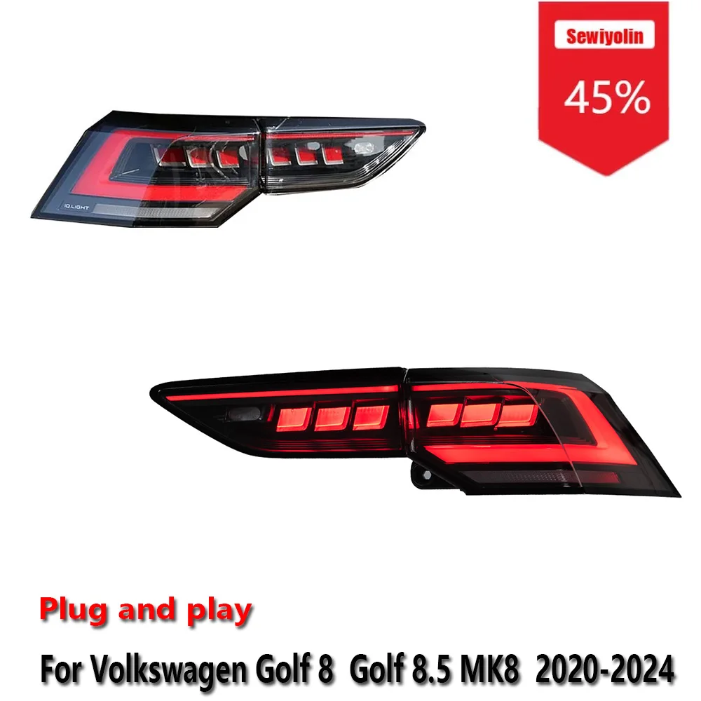 

Sewiyolin автомобильный светодиодный задний фонарь аксессуары для Volkswagen Golf 8 Golf 8,5 MK8 2020-2024 DRL тормозной указатель поворота Plug and Play
