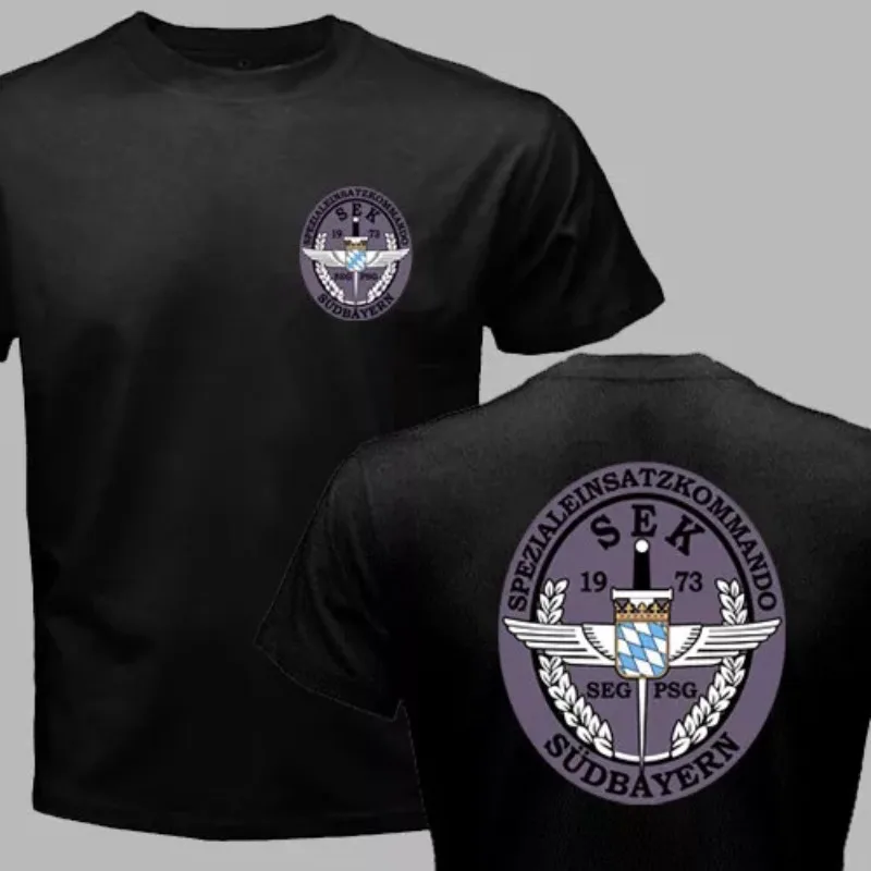 25 New German SEK Special Operations Commando Berlin Jingcha Same Printed Cotton Short-sleeved T-shirt Oversized T Shirt