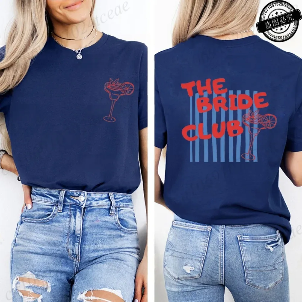 The Bride Club Junggesellinnenabschied T-Shirt Damen Retro Grafik T-Shirt Brautmode Brautjungfern-Team Top 2026 Hochzeitsoutfit – Detail 8