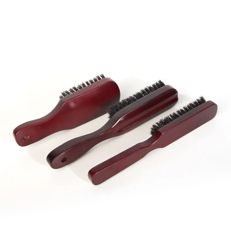 Men Beard Brush Wood Handle Boar Bristle Moustache Cleaning Brush Hairdressing Anti Static Barber Hair Styling Comb Tool