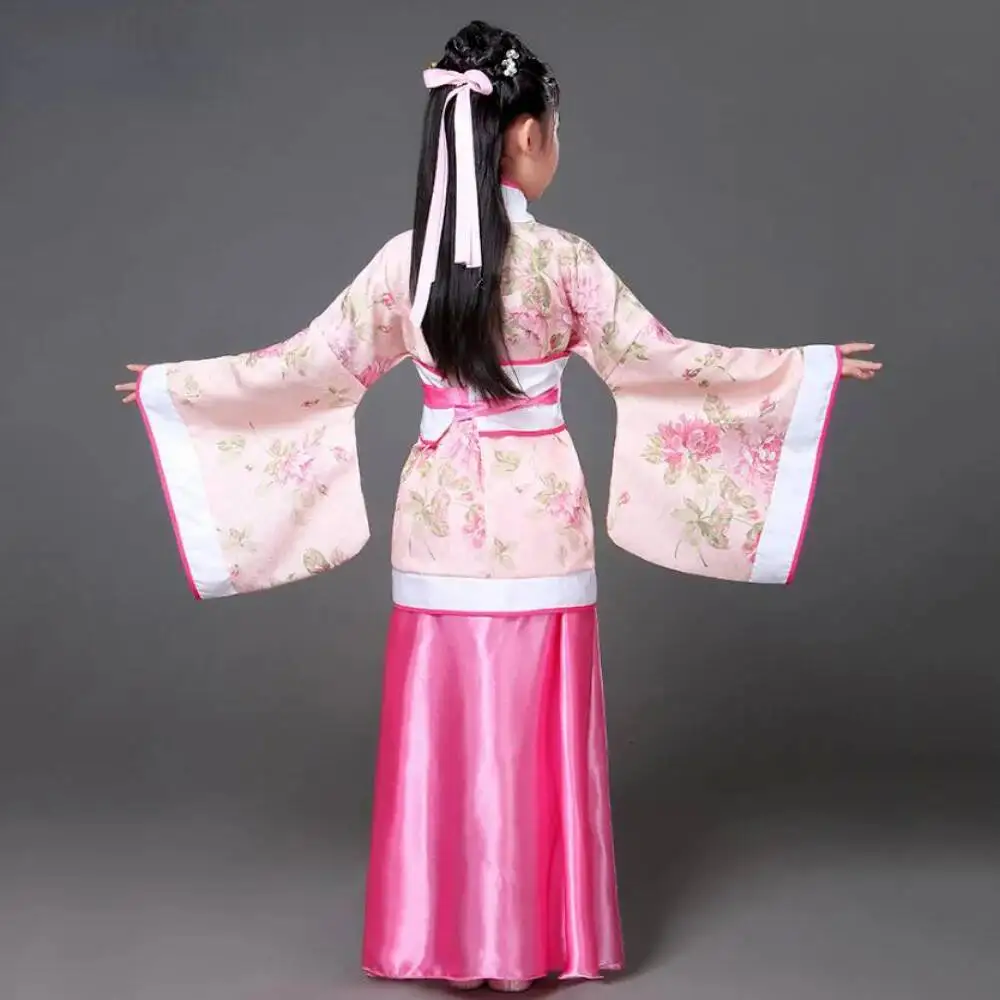 Kids Traditional Dresses Ancient Chinese Outfit Girls Costume Folk Dance Performance Hanfu Dress for Children - view 2