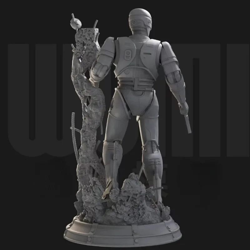 1/24 Scale 75mm Resin Body Assembled Model Kit Mechanical Police and Scene Miniature Toy Sculpture Unassembled and Unpainted