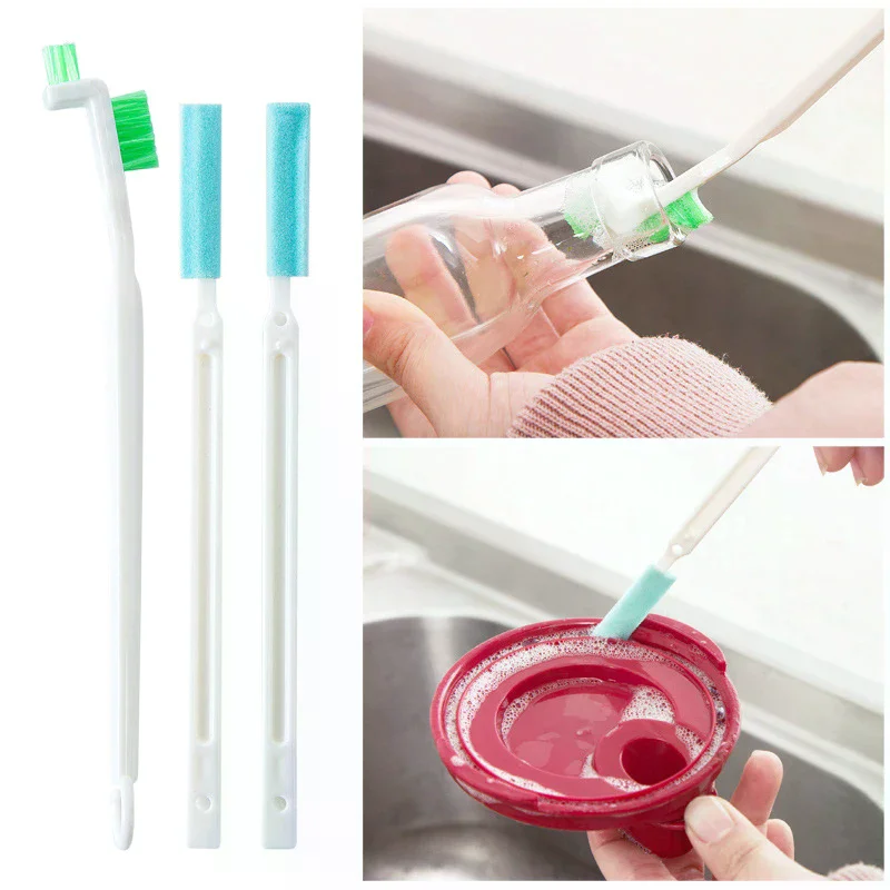 

3 шт./компл., маленькая губка для чистки бутылочек, кухонный термос, средство для чистки чайника