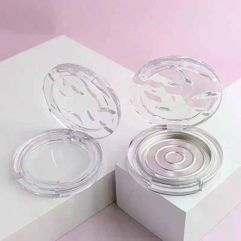 /YOV/Transparent Wavy Cosmetics Palette Holder Box Eyeshadow Blusher Lipstick DIY Powder Makeup Box Empty