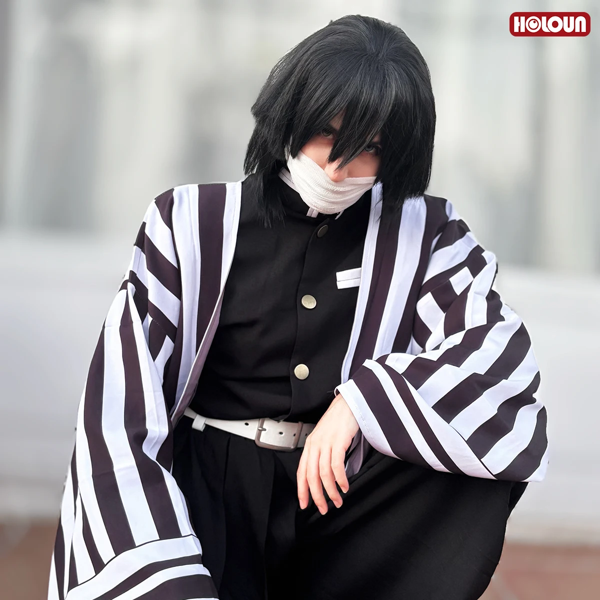 Anime Demon Slayer Kimetsu No Yaiba Iguro Obanai Cosplay Traje De Festa De Halloween Conjunto Completo De Adereços De I.955190701