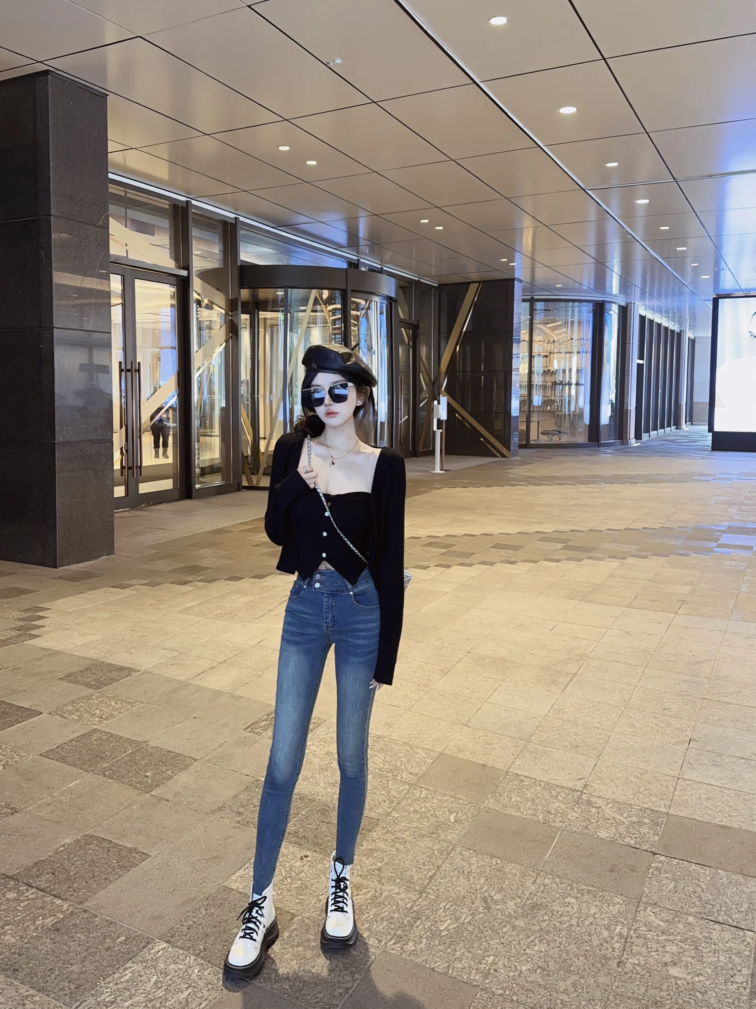 

Женские джинсы-скинни Eva с высокой талией, ретро-стиль, выцветшие, с двойной эластичной вставкой, облегающие, универсальные, модель «карандаш», весна 2024