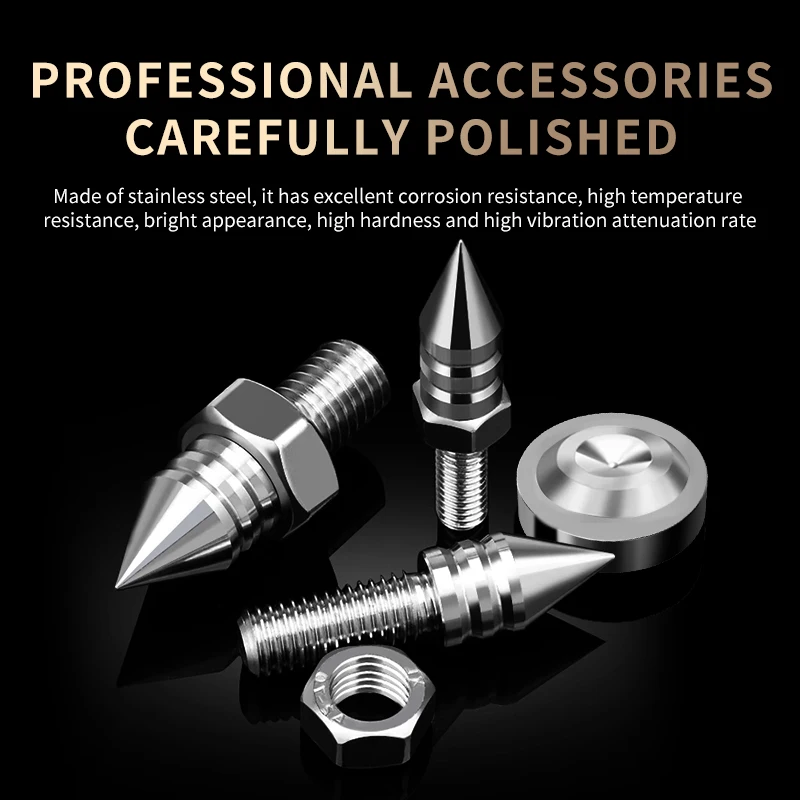 M6/m8/m10 4 peças de aço inoxidável de alta qualidade hifi pé prego amplificador cd alto-falante chassi pé almofada máquina pé suporte