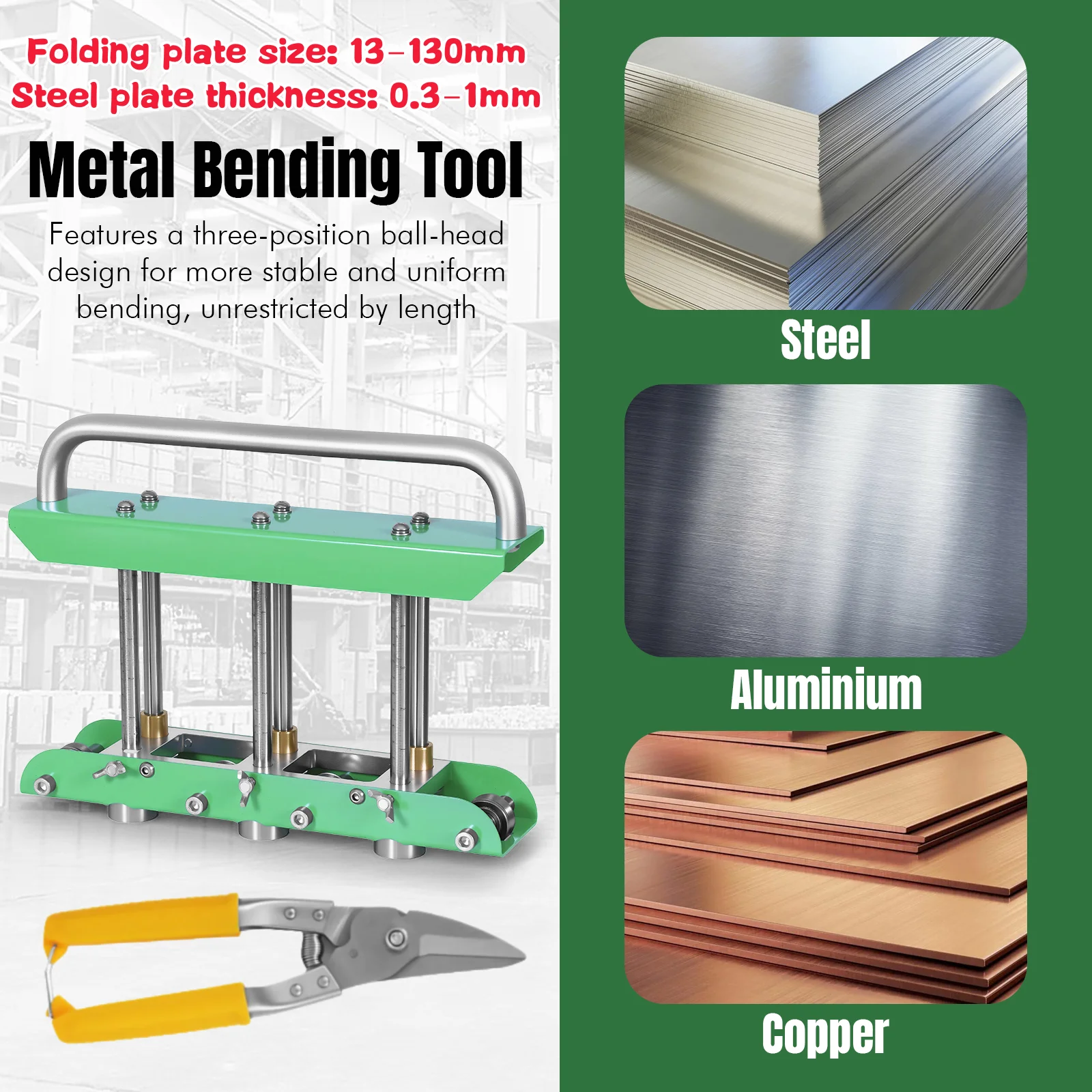 Professional  Version Metal Edge Roller Bending Tool For Rain Diverter & Making Folding Edges For Various Metal Roofs