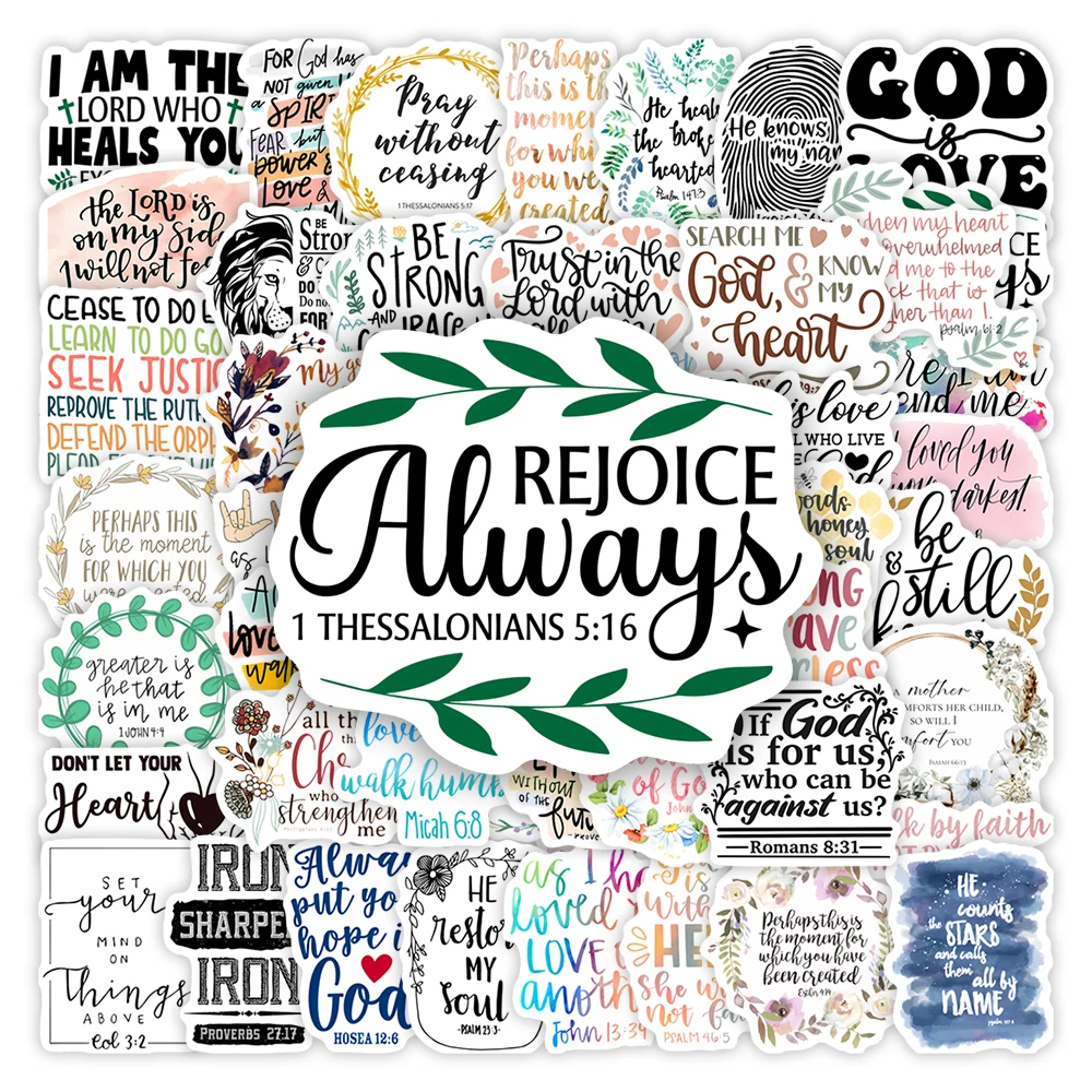 Bible Verses Stickers Scripture Gospel DIY Gift Decorative Decal for Scrapbook Journal Diary Laptop Luggage Bottles Waterproof