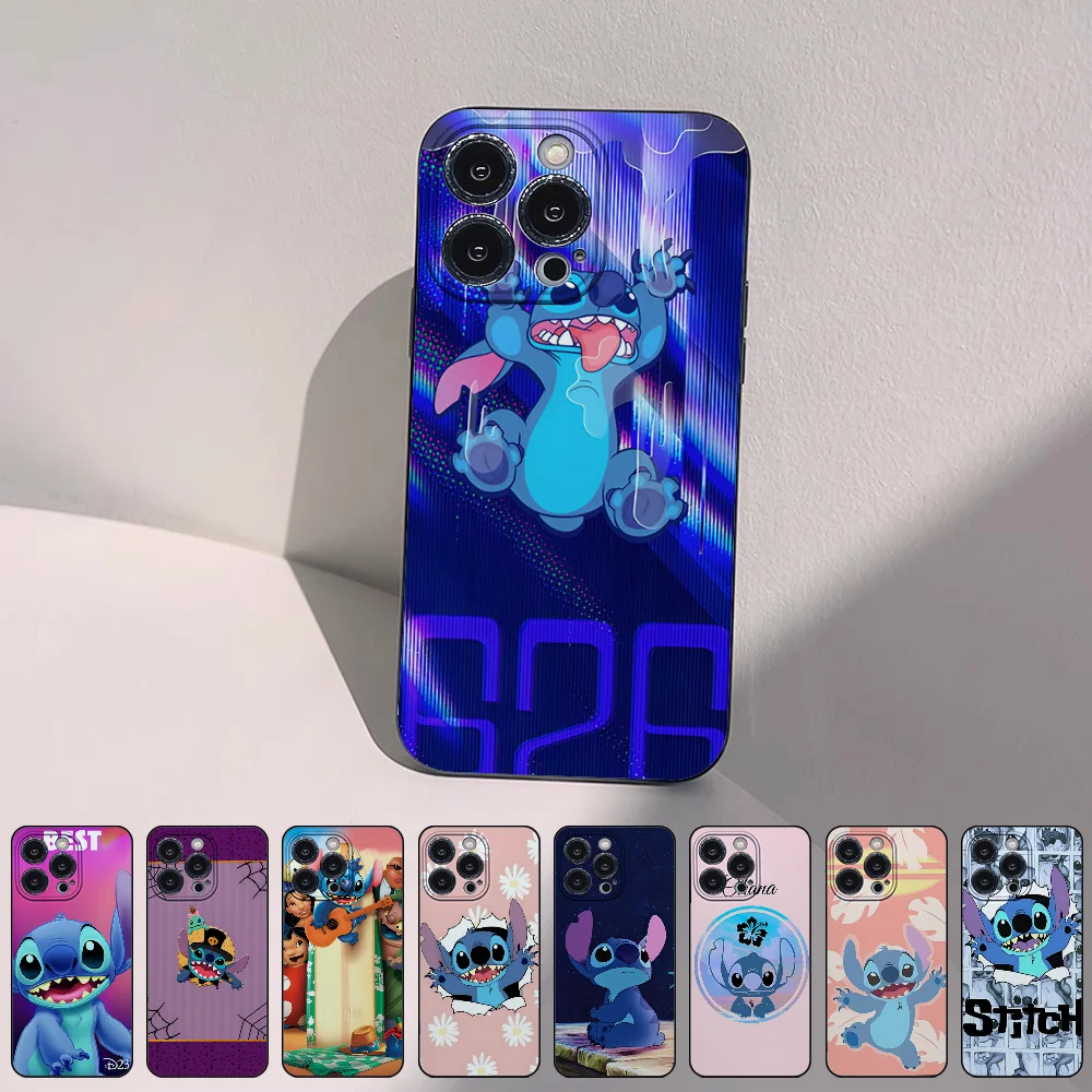 New Cartoon S-Stitch-Lilos Cute Mobile Phone Cases for iPhone 15 14 13 Pro Max 11 12 Mini X Xs XR Se 2022 Silicone Soft Shell