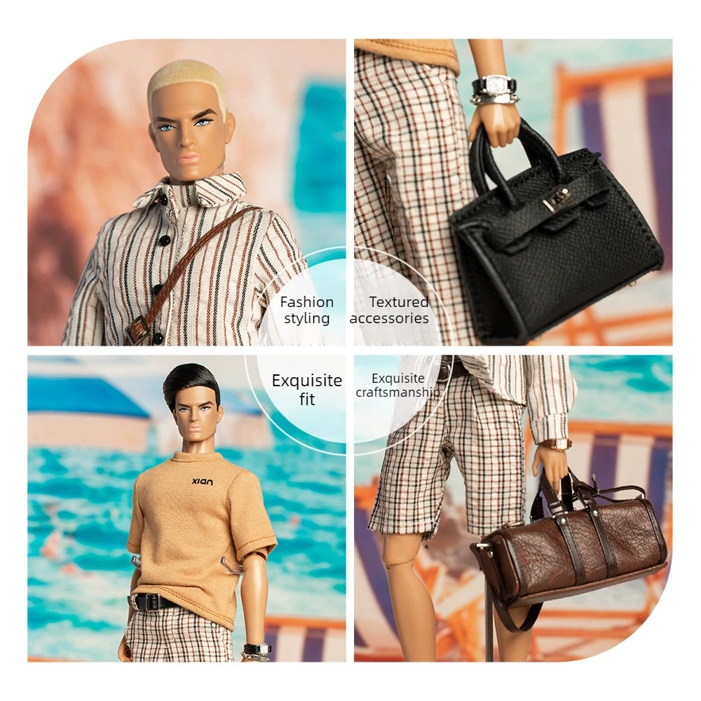 Xianxian 33cm Strong Man  Male Supermodel Doll Toy David 1/6 Male Doll Model 12 Joint Deep Wheat Skin With Stand Collect Gifts