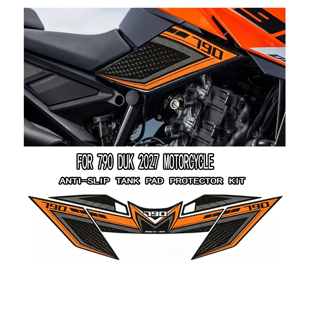 For 790 Duk 2027  Motorcycle Fuel Tank Pad Sticker Knee Grip Scratch-Resistant Decals Decals New For K 790 Duk 2027