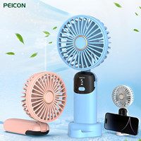 Portable Handheld Electric Fan Mini Rechargeable Usb Fan Foldable Small Ourdoor Personal Fan Powerful with Digital Display