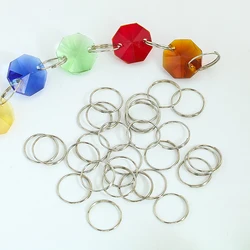 100pcs 12mm Stainles Steel Split Rings Connector Clips for Chandelier Crystal Bead Garland Pendant Parts Curtain DIY Keychain