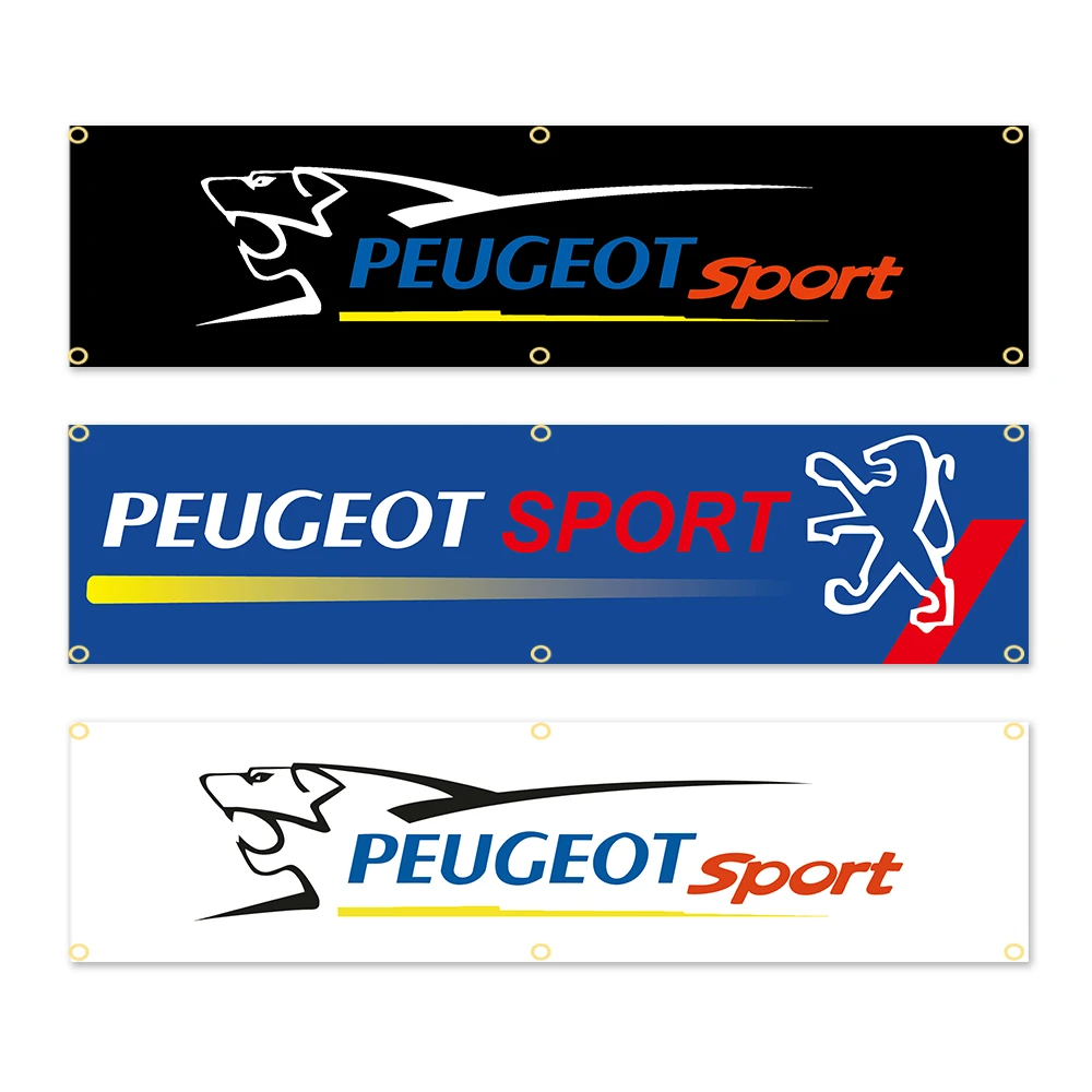 Bandeira de Carro Estilo Esportivo Peugeot 60x240cm, Decoração de Parede para Garagem, Bandeira Suspensa para Entusiastas da Peugeot