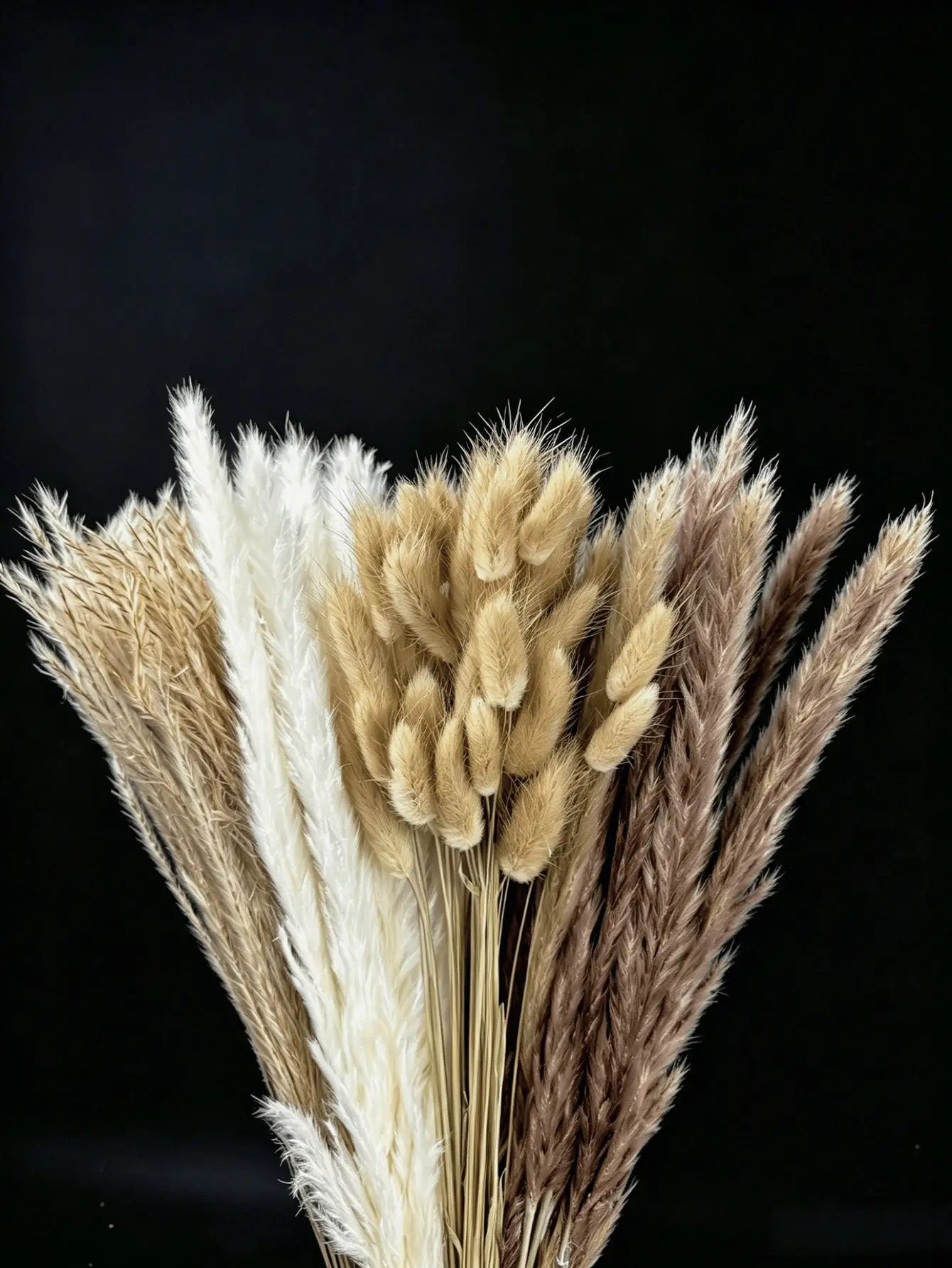 10/20/30pcs White Artificial Pampas Grass Decor 17.3/Inch Small Faux Reed Feather Bouquet, Brown And White Decorative Items, Bohemian Style, Room Flower Decoration, Wedding Vase, Wreath Decoration, Bedroom Decor