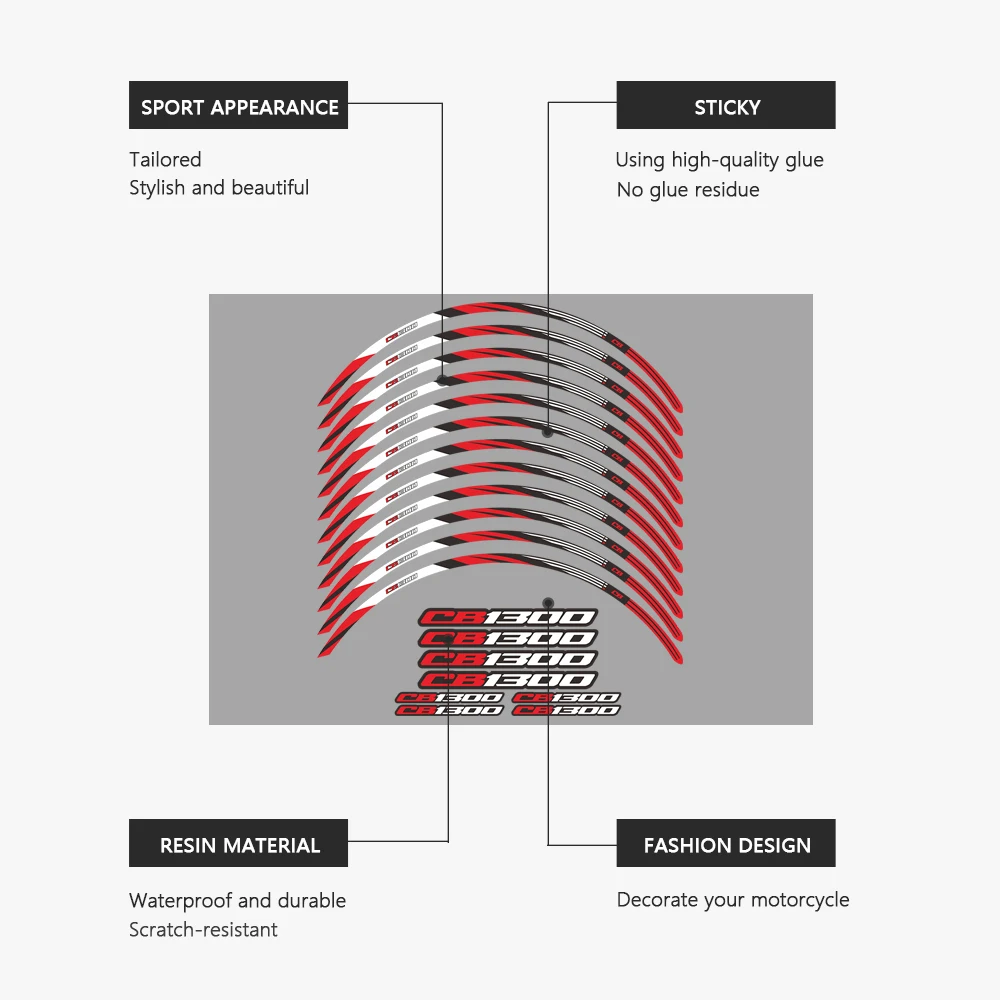 Наклейка на колесо мотоцикла, водонепроницаемая наклейка, обод, полоса, лента 17 дюймов для CB1300 CB 1300 Super Four 2003-2021 2019 2020