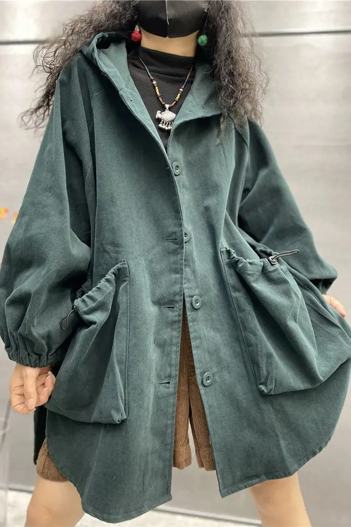 

High Neck Cropped Trench Coat Raincoats For Women Double-Vented Female'S Feminine Waistline Buttoning Youthful Age-Reducing