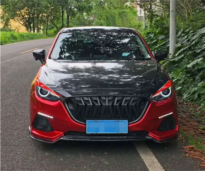 PP Material Car Front Bumper Mesh Grille Around Trim Racing Grills For Mazda 3 Axela 2014-2019