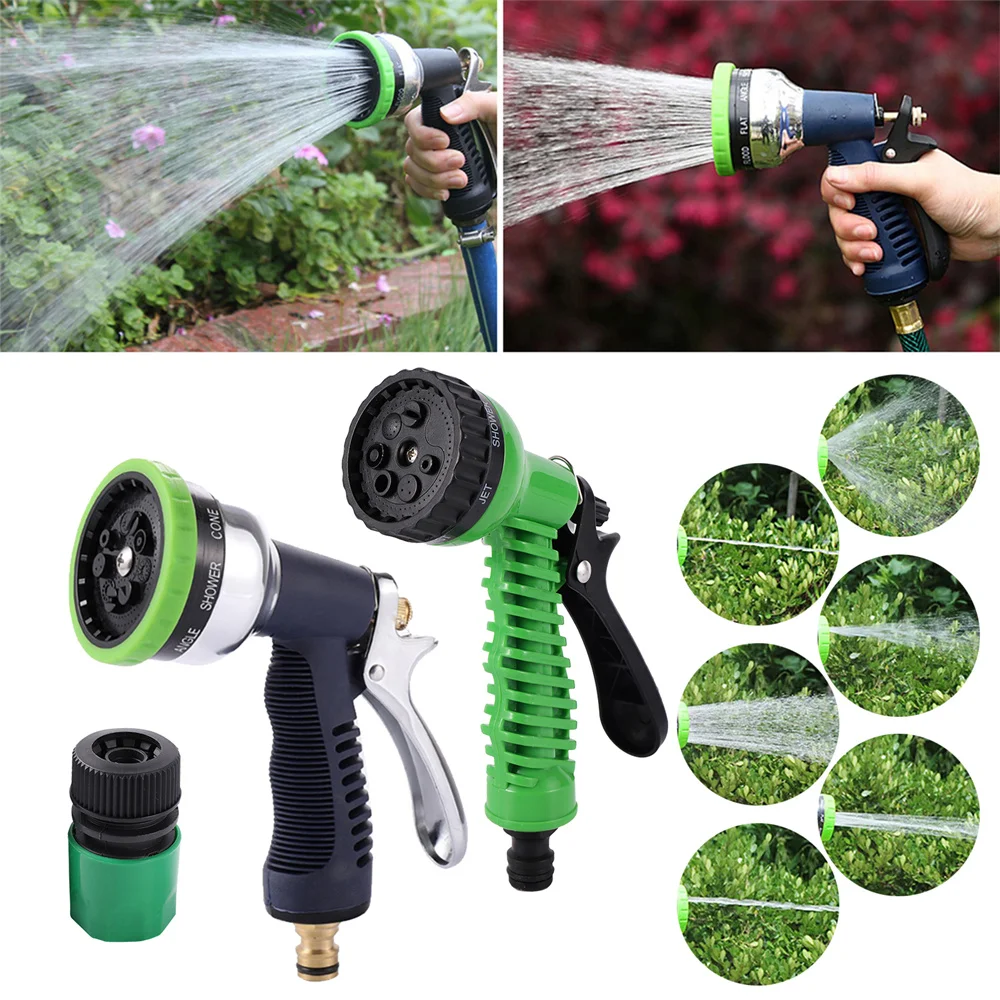 Garden High Pressure Water Gun 7&8-Pattern Adjustable Nozzle Hose Watering Sprinkler Lawn Pipe Multi-function Irrigation Sprayer