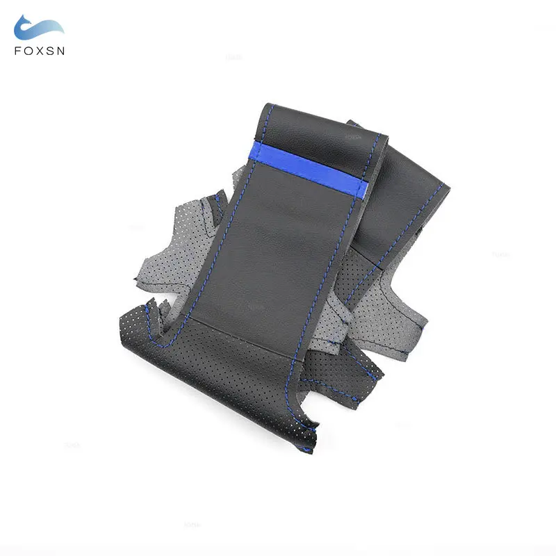 

Чехол на руль автомобиля, черная кожа с синей полосой для Peugeot 207 2006-2014 Expert Partner Citroen Berlingo Jumpy