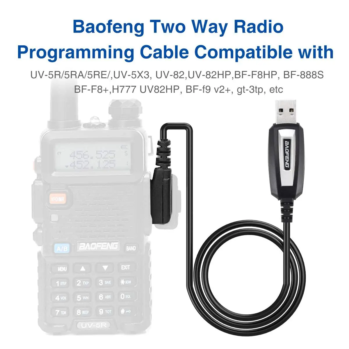 Original Baofeng USB Programming Cable With Driver CD for UV-5R BF-888S 5RH UV-21 PRO Quansheng UV-K5 UV-K6 Walkie Talkie