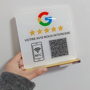 Google Review Sign with NFC Scan Code, Signs of Personalized Acrylic Social Media, Google Review Card for your business, decor retail store 10 Main Sales Personalized Plate - №7