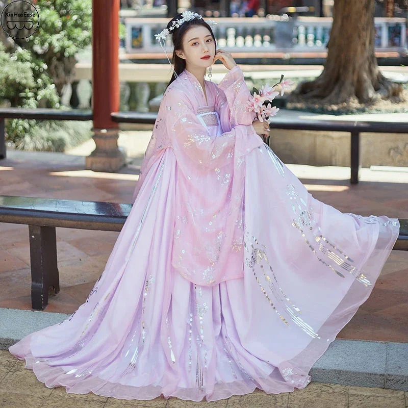 Hanfu acuático para mujer, vestido tradicional chino rosa, disfraz de Hada de baile, Cosplay de talla grande, ropa de princesa femenina, Carnaval