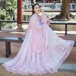 WATER Hanfu Women Pink Chinese Traditional Dress Dance Fairy Costume Plus Size Cosplay Female Princess Clothing Carnival