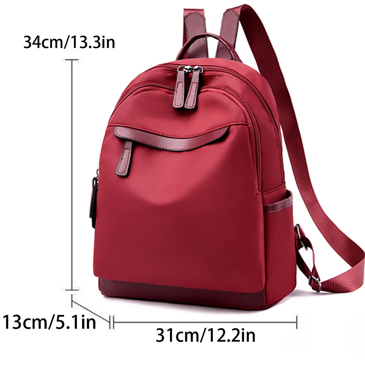 One Oxford Cloth Women\'s Backpack Simple Solid Color Leisure Commuter Large Capacity Backpack Student School Bag